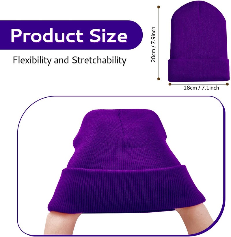 Dfqsofd Beanie for Men Women, Knitted Hats for Women Soft Warm Winter Hat Unisex Cuffed Beanie Skully Cap for Cold Weather - Image 2